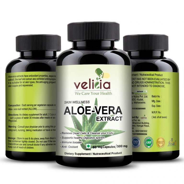 100 Pure Aloe Vera Extract Capsules Velicia 3771